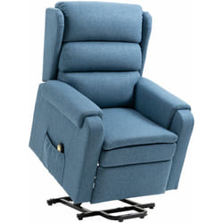 Fauteuil de relaxation électrique fauteuil releveur inclinable avec repose-pied ajustable télécommande tissu bleu