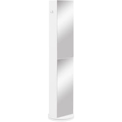 Kleankin - Meuble colonne de salle de bain pivotant avec miroir - 6 étagères - 36L x 36l x 171H cm - blanc