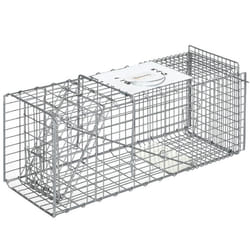 Piège de capture pliable pour petits animaux type lapin rat - 2 portes, poignée - dim. 66L x 24l x 30H cm - acier