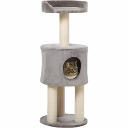 Ce superbe arbre à chat multi-équipé doté de griffoirs, d'une niche, d'une plateforme d'observation permettra à votre chaton  ...