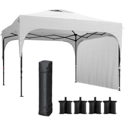 Tonnelle barnum de jardin pliant - dim. 3L x 3l x 2,65H m - acier Oxford blanc