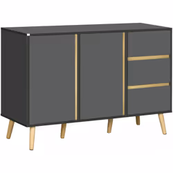 Description générale Ce superbe buffet style scandinave est doté de 2 placards et de 3 tiroirs coulissants, idéal pour ranger ...