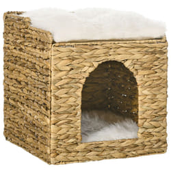 Pawhut - Panier chat lit chat cosy grand confort dim. ø 37 x 41H cm coussins doux inclus jacinthe d'eau