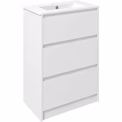 Description générale Ce meuble vasque de salle de bain blanc laqué est à la fois élégant et pratique. Avec ses deux tiroirs,  ...