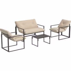 Ce splendide ensemble salon de jardin 4 places 4 pièces composé de 2 fauteuils, d'un canapé 2 places et d'une table basse vou ...