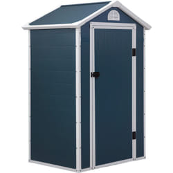 Abri de jardin - cabanon porte verrouillable, fenêtre - dim. 1,34L x 1,04l x 2,04H m - résine pp ondulée anthracite