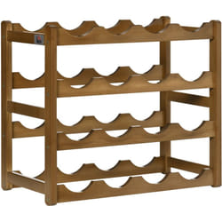 Homcom - tagère à bouteilles casier à vin range bouteilles horizontal 4 niv. 16 bouteilles max. bois de bambou