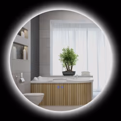 Le miroir mural rond avec LED est l'ajout parfait à votre espace de salle de bains. Doté d'un éclairage LED à trois couleurs  ...