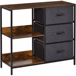 Cette jolie commode HOMCOM sera le meuble idéal pour ranger vos divers objets. Les 3 tiroirs et 2 étagères peuvent accueillir ...