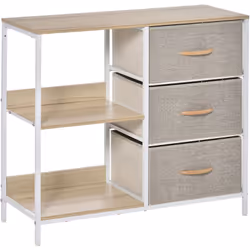 Cette jolie commode HOMCOM sera le meuble idéal pour ranger vos divers objets. Les 3 tiroirs et 2 étagères peuvent accueillir ...