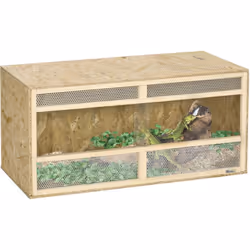 Description générale Ce terrarium en OSB est l'habitat parfait pour les reptiles. Il est conçu avec 2 portes coulissantes en  ...