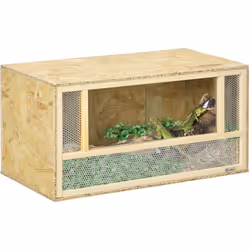 Pawhut - Terrarium - vivarium reptiles - 2 portes coulissantes verre trempé - parois maillées frontales - métal osb