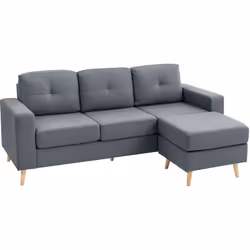 Description générale Ce superbe canapé d'angle réversible 3 places au design scandinave allie charme cosy et chic. Son épais  ...