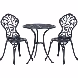 Ajoutez une touche d'élégance à votre jardin ou votre terrasse grâce à cet ensemble 3 pièces au charme rétro. Fabriqué en fon ...