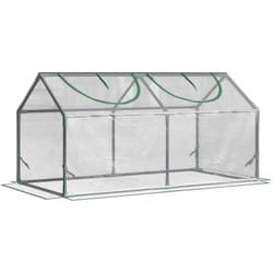 Outsunny - Mini serre de jardin serre à tomates 120 x 60 x 60 cm 2 fenêtres zippées enroulables acier thermolaqué pvc haute densité transparent