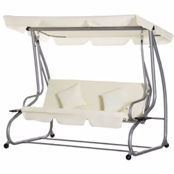 Cette magnifique balancelle convertible de jardin 3 places sera idéale pour vous détendre et faire un break au soleil ou à l' ...