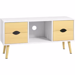 Ce splendide meuble TV bas sur pied style scandinave s'intégrera parfaitement dans votre salon ou dans votre chambre. Très él ...
