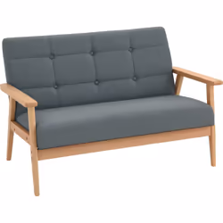 Ce canapé deux places HOMCOM, avec son style scandinave et sa structure en bois d'hévéa, offre solidité et modernité. Revêtu ...