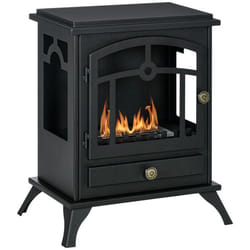 Cheminée bioéthanol sur pied style néo-rétro poêle 1 brûleur 12 L dim. 45L x 28l x 54H cm couverture 20-25 m² acier noir