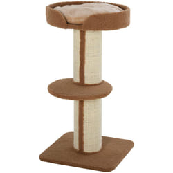 Arbre à chat avec griffoir centre d'activités 2 plateformes coussin marron