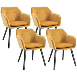 chaise - HOMCOM - Polyester - 54x56x74cm - Moutarde