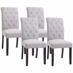 chaise - HOMCOM - Lin - 47x55x100cm - Gris
