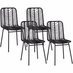 Ce joli lot de 4 chaises de salon en résine tressée aspect rotin ajoutera une touche coloniale chic à votre intérieur. Caract ...