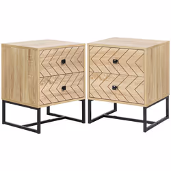 table de chevet - HOMCOM - Bois - 48x39.5x60cm - Bois naturel