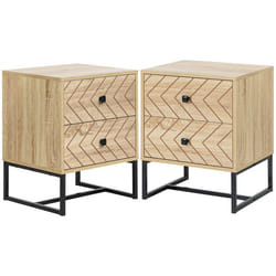 table de chevet - HOMCOM - Bois - 48x39.5x60cm - Bois naturel