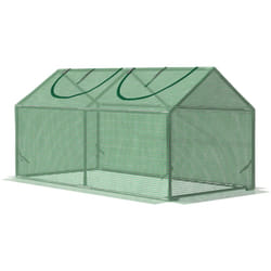 Outsunny - Mini serre de jardin serre à tomates 120 x 60 x 60 cm 2 fenêtres zippées enroulables acier thermolaqué pe haute densité vert