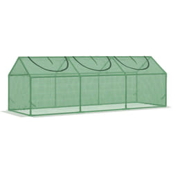 Outsunny - Mini serre de jardin serre à tomates 180 x 60 x 60 cm 3 fenêtres zippées enroulables acier thermolaqué pe haute densité vert