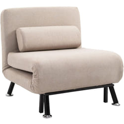 Fauteuil convertible 3 en 1 chauffeuse lit avec coussin beige
