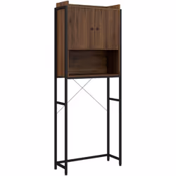 Description générale Ce meuble WC au design industriel élégant, avec son aspect bois de noyer et sa structure en acier noir,  ...