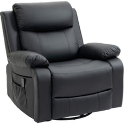 Fauteuil de massage et relaxation électrique inclinable pivotant repose-pied télécommande noir