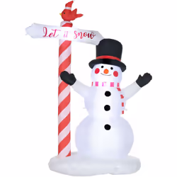 Ce bonhomme de neige de Noël gonflable et lumineux d'une hauteur de 213 cm est idéal pour apporter la féerie de Noël ! Fabriq ...