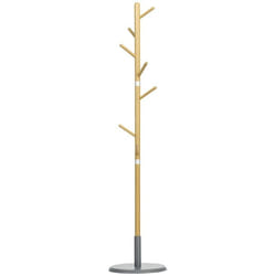 HOMCOM - Porte-manteau - Bambou - 37.8x37.8x175.6cm - Bois naturel