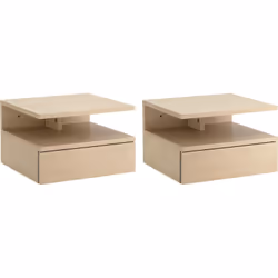 Description générale Ce lot de 2 tables de chevet murales au design contemporain vous permet d'aménager votre chambre avec st ...