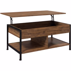 Description générale Cette élégante table basse avec plateau relevable et 2 niches inférieures sublimera avec charme votre in ...