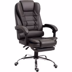 Description générale Ce magnifique fauteuil de bureau avec repose-pied pliable est à la fois confortable et ergonomique. Vous ...
