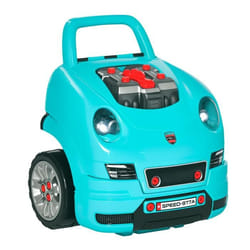 Camion mécano 2 en 1 - jeu d'imitation mécanicien - nombreux accessoires total de 61 pièces - effets sonores et lumineux - PP ABS bleu