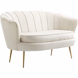 Description générale Sublimez votre intérieur avec ce magnifique canapé 2 places au design en forme de coquillage. Avec ses l ...