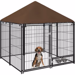 Description générale Ce chenil PawHut d'extérieur en métal pour chiens ou autres animaux offre un espace clos sécurisé permet ...