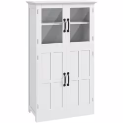Cette jolie armoire de cuisine avec 2 portes vitrées et 2 portes blanches, il ajoutera une touche de modernité et d'élégance  ...