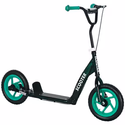 Trottinette patinette enfant à partir de 6 ans roues 30 cm guidon réglable poignée frein et béquille acier vert