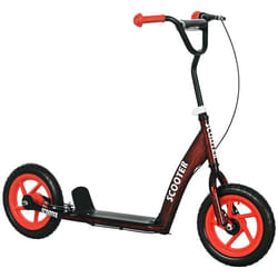 Trottinette patinette enfant à partir de 6 ans roues 30 cm guidon réglable poignée frein et béquille acier rouge