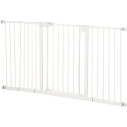Barrière de sécurité longueur réglable porte double verrouillage sans perçage acier plastique blanc