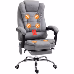 Description générale Ce fauteuil de bureau massant Vinsetto allie détente et travail grâce à son design ergonomique. Il est é ...