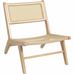 Laissez-vous séduire par le charme de ce magnifique fauteuil lounge avec structure en bois d'hévéa et assise, dossier aspect ...