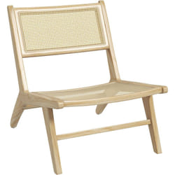 Fauteuil lounge - assise, dossier aspect cannage - assise profonde - bois hévéa