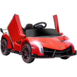 Homcom - Voiture électrique enfant licence Lamborghini Veneno v. max. 7 Km/h télécommande ouverture portes MP3 usb effets sonores lumineux rouge